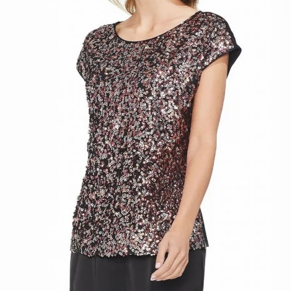 Vince Camuto 🌟 NWT- Sequin Cap Steve Tunic Top